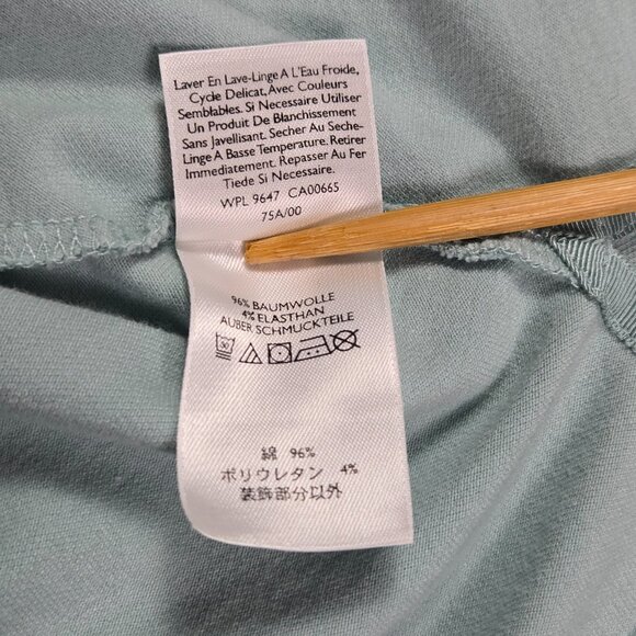 Eddie Bauer Blue Sleeveless Wrap Collar Top XL Cotton Spandex‎ Tank Blouse - Picture 7 of 13